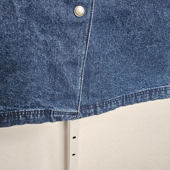 Tommy Hilfiger Jeans Y2K VTG 90s Flag‎ Denim Midi Skirt Button Front Cotton USA - Picture 3 of 9